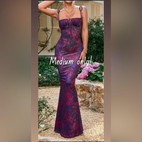 Elegant Purple Floral Dress - Picture 1 of 1